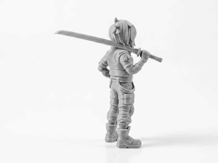 Mô hình nữ chiến binh Bionic - Tượng in 3D Sci-Fi - Image 3