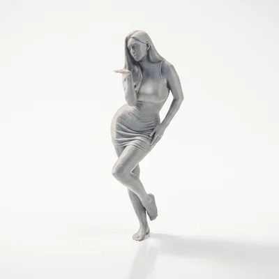Mô hình 3D tượng nữ thổi nụ hôn (Blowing Kisses Female Figure)