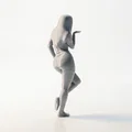 Mô hình 3D tượng nữ thổi nụ hôn (Blowing Kisses Female Figure) - Thumbnail 3