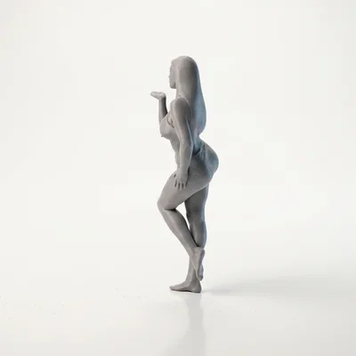 Mô hình 3D tượng nữ thổi nụ hôn (Blowing Kisses Female Figure)