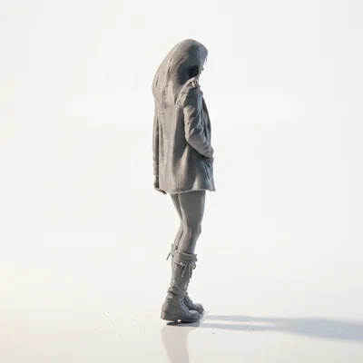 Mô hình tượng nữ trùm mũ (Hooded Figure) in 3D