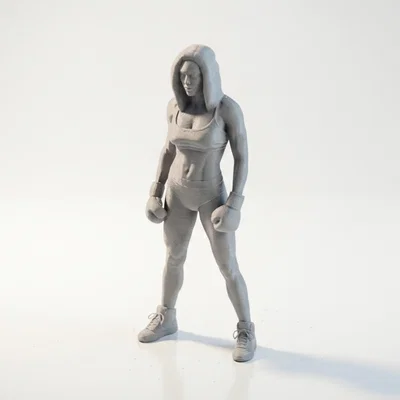 Mô hình 3D Nữ Võ Sĩ Quyền Anh Cá Tính