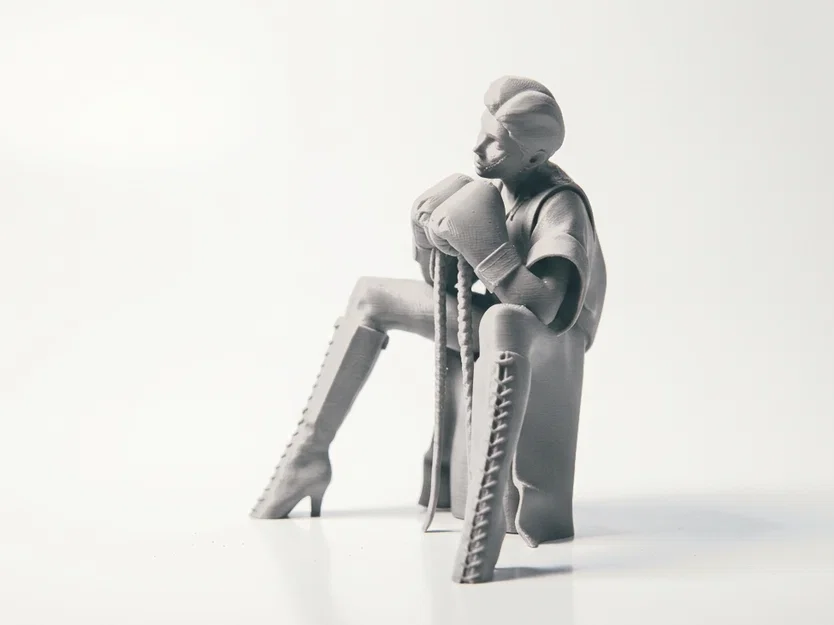 Mô hình 3D nữ võ sĩ đang ngồi (Boxer Babe) - Image 1