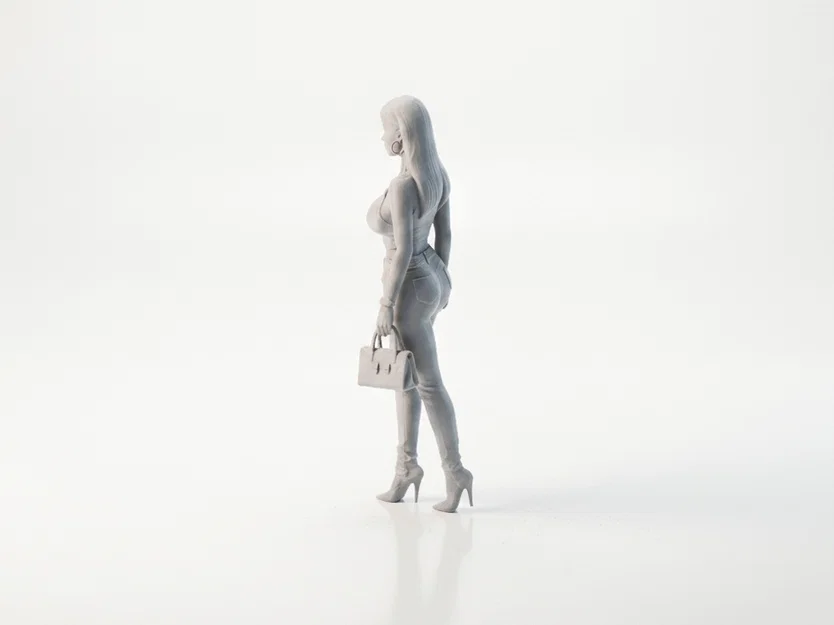 Mô hình Figurine Nữ Mặc Bra và Quần Jeans In 3D - Image 4