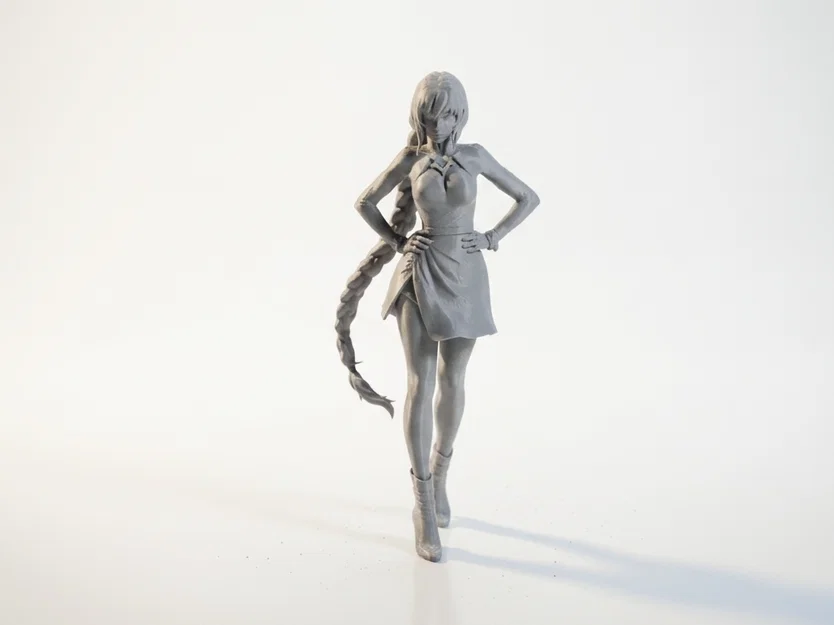 Mô hình tượng nữ nhân vật tóc tết - File STL in 3D - Image 1