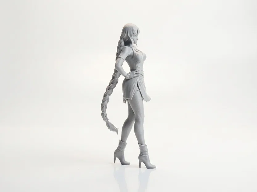 Mô hình tượng nữ nhân vật tóc tết - File STL in 3D - Image 2