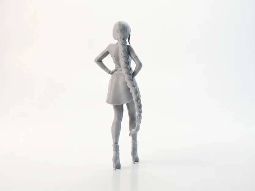 Mô hình tượng nữ nhân vật tóc tết - File STL in 3D - Image 3
