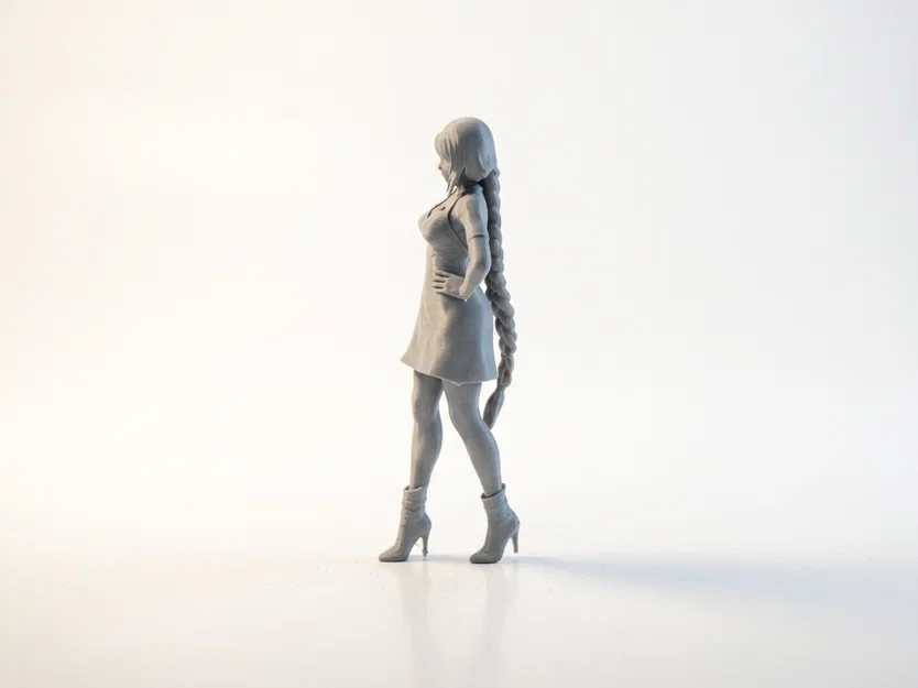 Mô hình tượng nữ nhân vật tóc tết - File STL in 3D - Image 4