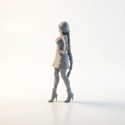 Mô hình tượng nữ nhân vật tóc tết - File STL in 3D