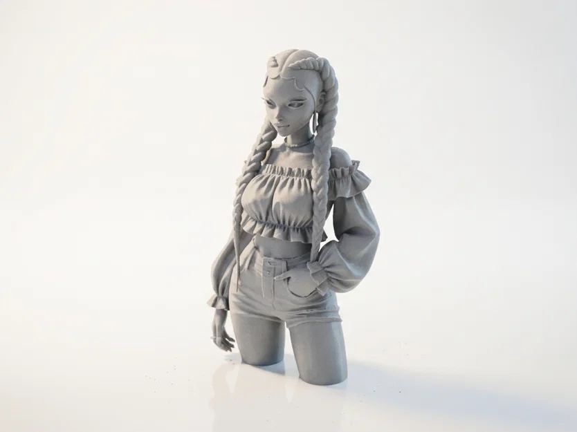 Mô hình tượng bán thân quý cô thắt bím (Braided Lady Bust) in 3D - Image 1
