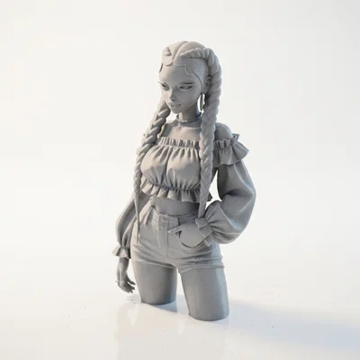 Mô hình tượng bán thân quý cô thắt bím (Braided Lady Bust) in 3D