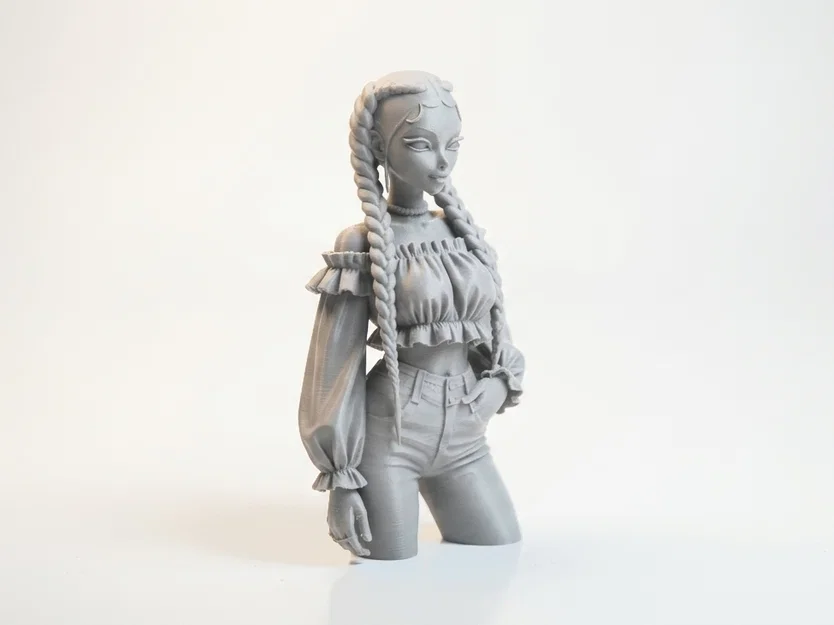 Mô hình tượng bán thân quý cô thắt bím (Braided Lady Bust) in 3D - Image 2