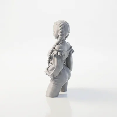 Mô hình tượng bán thân quý cô thắt bím (Braided Lady Bust) in 3D