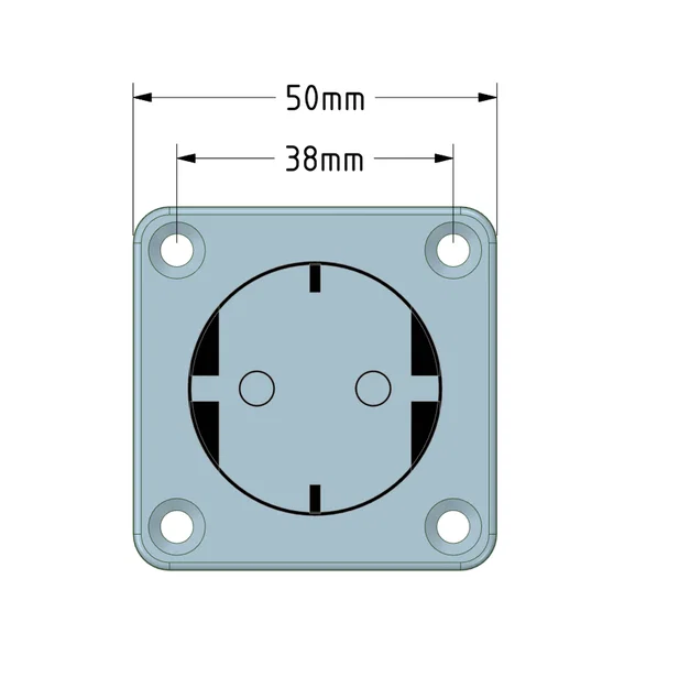 Khung gắn ổ cắm điện (EU/Schuko IP54) trên DIN Rail – dạng lắp ghép - Image 3
