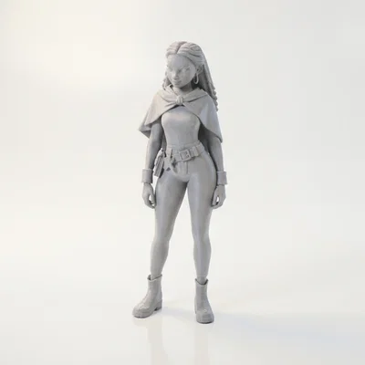 Mô hình tượng nữ tết tóc khoác áo choàng in 3D