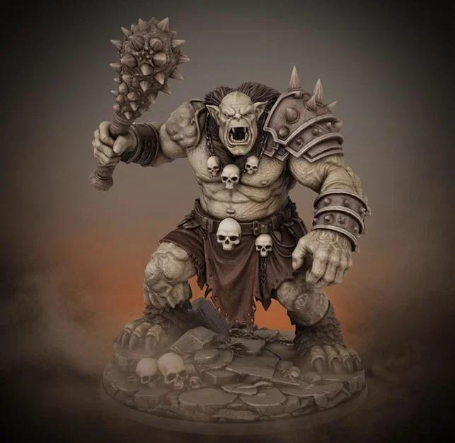 Bloodbound Realms – Orc – Skullmaw Troll (Mô hình STL Dark Fantasy in 3D) - Image 1