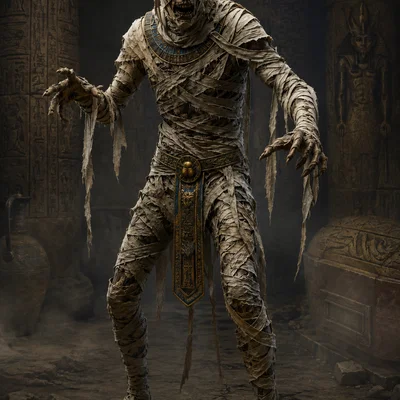 Mô hình xác ướp Mummies in 3D cho game nhập vai DnD