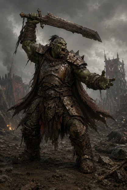 Mô hình Orc Warlord 3D: Chiến binh hung mãnh cho game DnD - Image 1