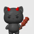 Mèo Oni Chibi cầm Kanabo | Hỗ trợ in nhiều màu (Tương thích AMS / MMU) - Thumbnail 4
