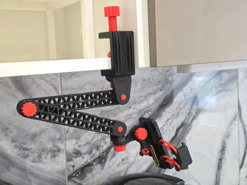 Giá đỡ điện thoại trọng lực hạng nặng & Cánh tay khớp nối modular (In 3D) - Image 7