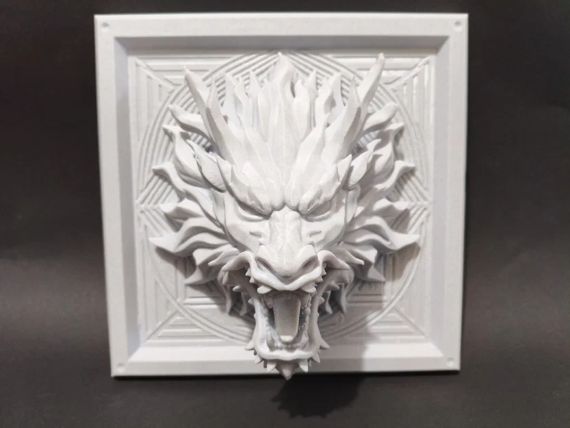 Phù Điêu 3D Đầu Rồng Uy Nghi Trên Tường - Image 2