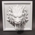 Phù Điêu 3D Đầu Rồng Uy Nghi Trên Tường - Thumbnail 2