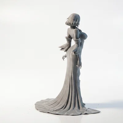 Mô hình tượng thiếu nữ Nhật Bản thanh lịch (File in 3D)