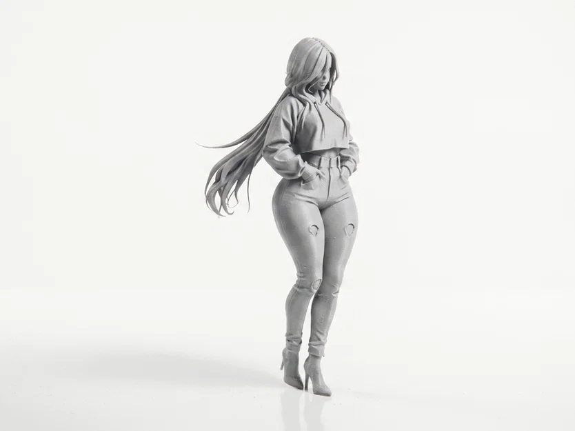 Mô hình tượng nữ mặc áo Hoodie in 3D - Image 2