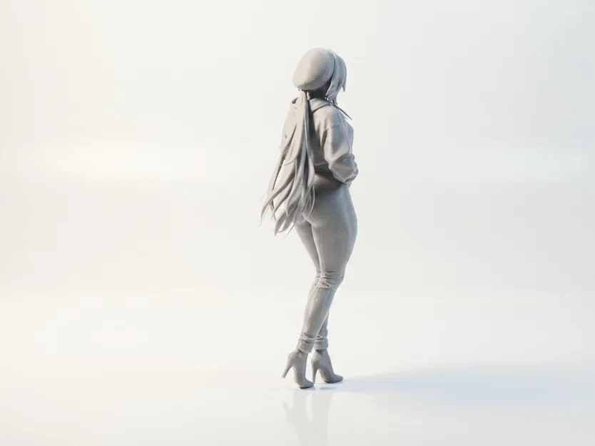 Mô hình tượng nữ mặc áo Hoodie in 3D - Image 3