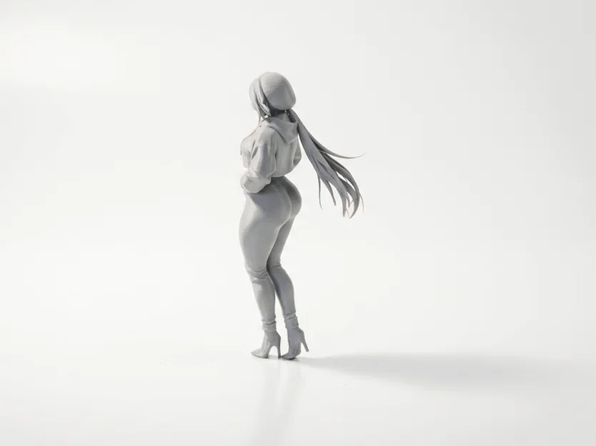 Mô hình tượng nữ mặc áo Hoodie in 3D - Image 4
