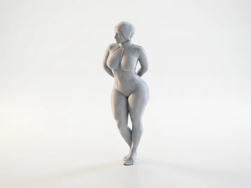 Mô hình 3D nhân vật nữ mặc Bodysuit quyến rũ (Busty Bodysuit Lady) - Image 1