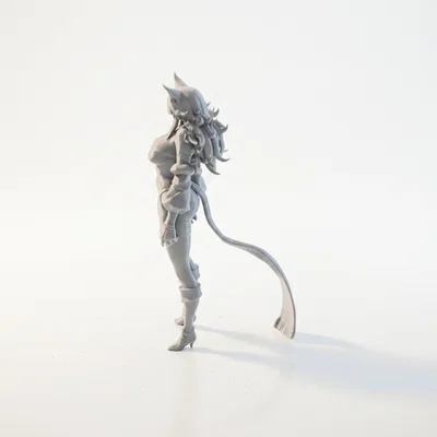Mô hình 3D Cat Girl - Nhân vật nữ phong cách Neko cho in 3D