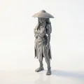 Mô hình tượng cô gái Á Đông đội nón lá 3D Printable - Thumbnail 1