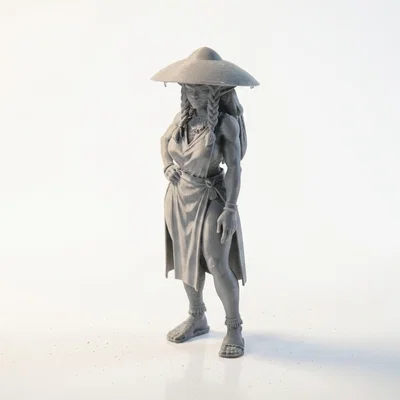 Mô hình tượng cô gái Á Đông đội nón lá 3D Printable
