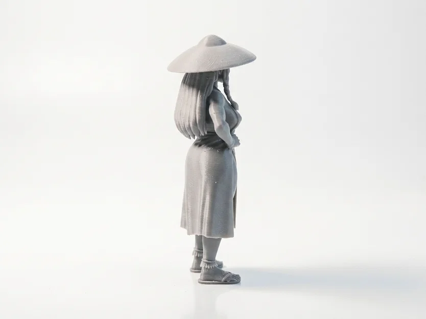 Mô hình tượng cô gái Á Đông đội nón lá 3D Printable - Image 3