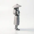 Mô hình tượng cô gái Á Đông đội nón lá 3D Printable - Thumbnail 3
