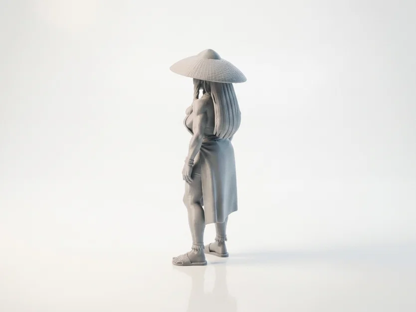Mô hình tượng cô gái Á Đông đội nón lá 3D Printable - Image 4