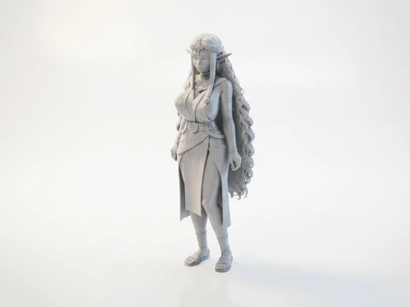 Mô Hình 3D Nữ Chiến Binh Elf - Tượng Fantasy In 3D Chi Tiết - Image 1