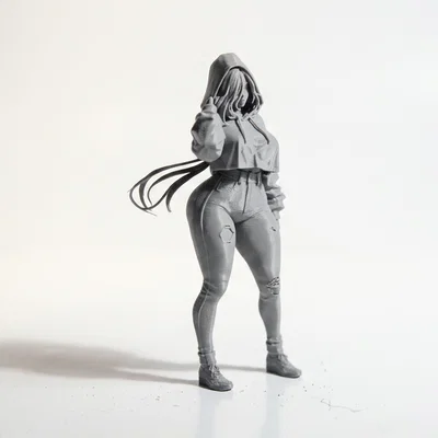Mô hình tượng cô gái đội mũ trùm đầu in 3D