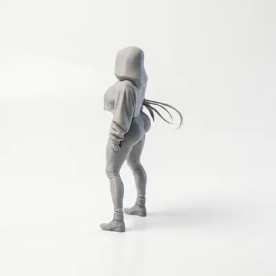 Mô hình tượng cô gái đội mũ trùm đầu in 3D