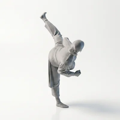 Mô hình võ sĩ võ thuật tư thế hành động - File in 3D