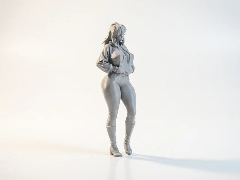 Mô hình nhân vật nữ mặc áo Hoodie phong cách Anime để in 3D - Image 2
