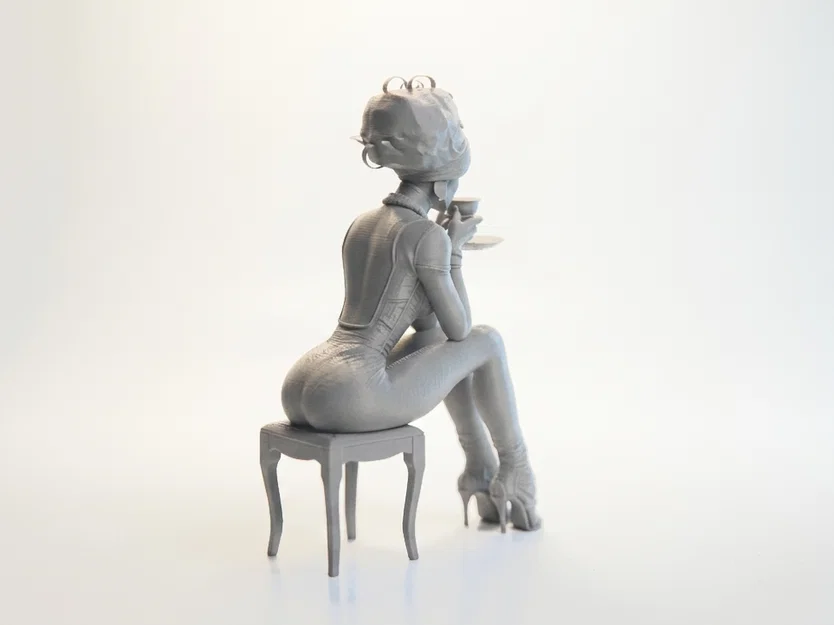 Mô hình 3D Tượng Quý Cô Thưởng Trà Sang Trọng - Image 2