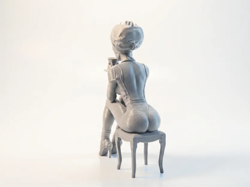 Mô hình 3D Tượng Quý Cô Thưởng Trà Sang Trọng - Image 3