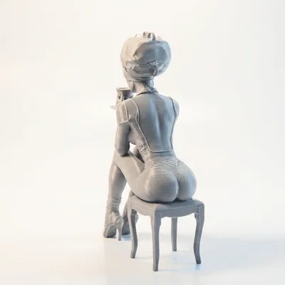Mô hình 3D Tượng Quý Cô Thưởng Trà Sang Trọng