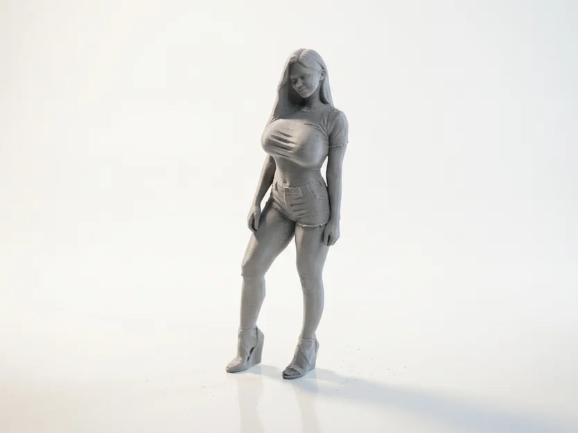 Mô hình 3D nhân vật nữ quyến rũ đi giày cao gót Platform - Image 1
