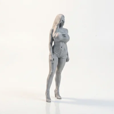 Mô hình 3D nhân vật nữ quyến rũ đi giày cao gót Platform