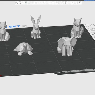 Bộ Miniatures Động Vật Low-Poly Cao Cấp – 5 Mẫu Decor Phong Cách Origami