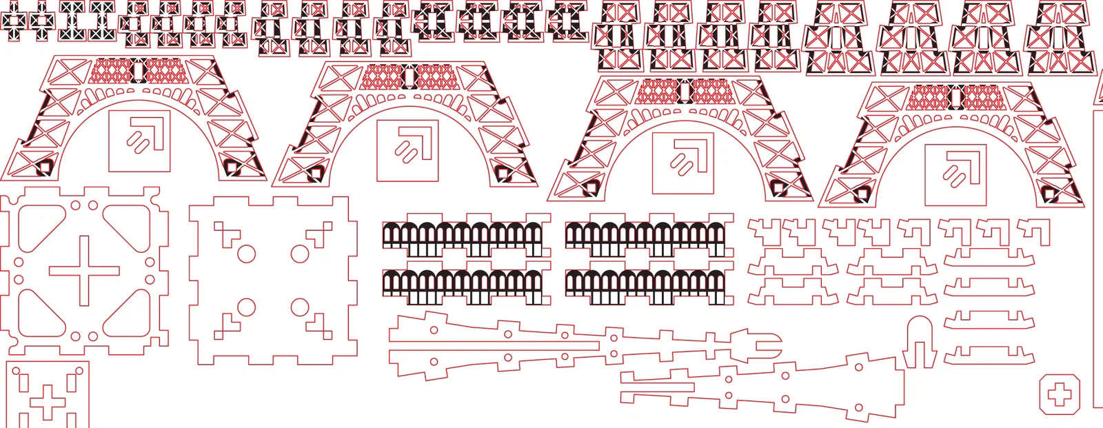Mô hình tháp Eiffel để cắt gỗ (Woodcut) - Image 5