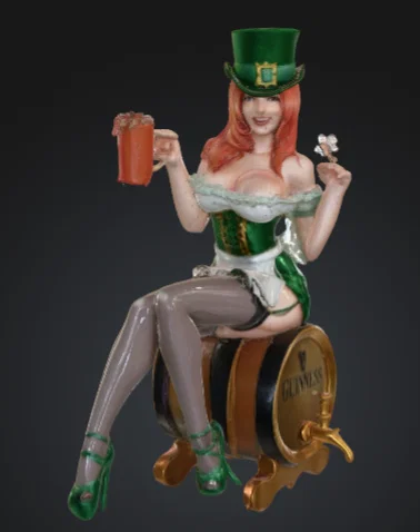 Mô hình 3D Barmaid Guinness phục vụ bia - Tượng nhỏ trang trí - Image 1